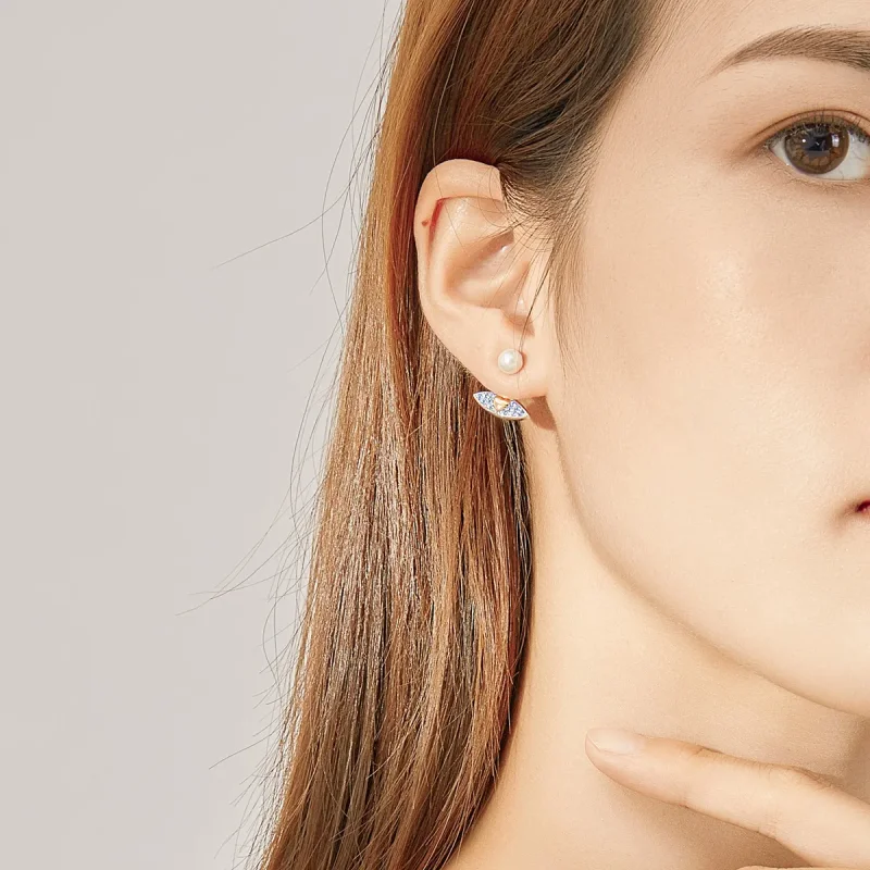 (image for) Pandora Style Devil Eye Stud Earrings - SCE822 - View 5