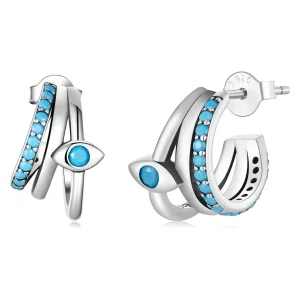 (image for) Pandora Style Devil's Eye Circle Stud Earrings - BSE571