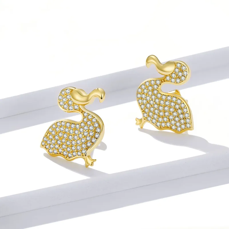 (image for) Pandora Style Dodo Bird Stud Earrings - BSE370 - View 4