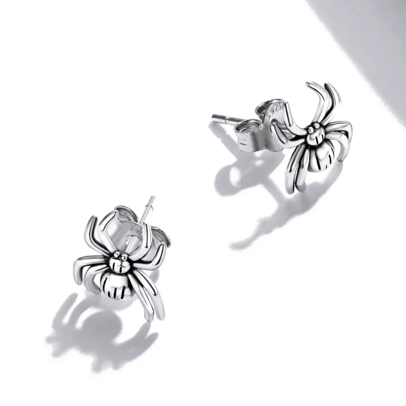 (image for) Pandora Style Eight-Legged Spider Stud Earrings - SCE1290 - View 4