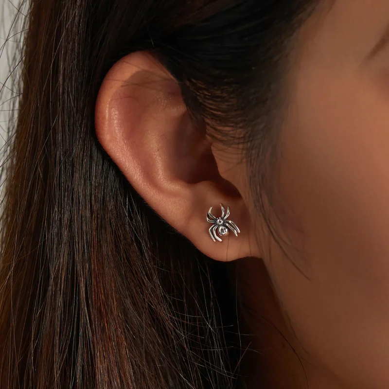 (image for) Pandora Style Eight-Legged Spider Stud Earrings - SCE1290 - View 7