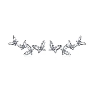 (image for) Pandora Style Elegant Butterfly Dance Stud Earrings - BSE056