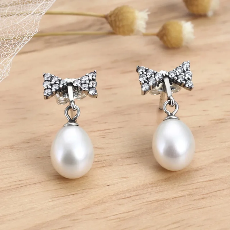 (image for) Pandora Style Elegant Light Stud Earrings - VSE101 - View 4