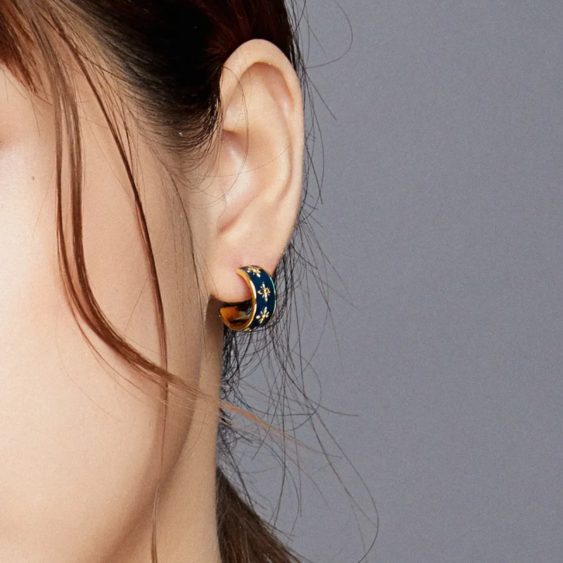 (image for) Pandora Style Elegant Orchid Stud Earrings - BSE428 - View 6