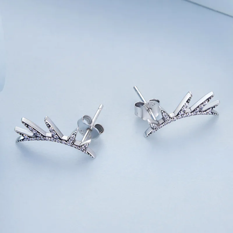 (image for) Pandora Style Eyelash Stud Earrings - BSE681 - View 4