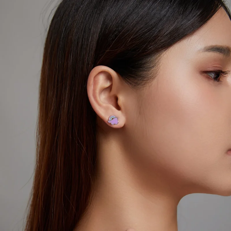 (image for) Pandora Style Fantasy Pony Stud Earrings - SCE1266 - View 7