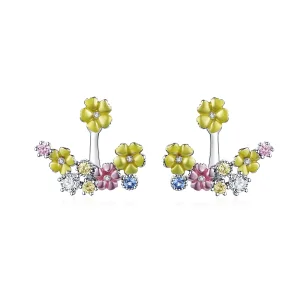 (image for) Pandora Style Flower Cluster Stud Earrings - BSE106