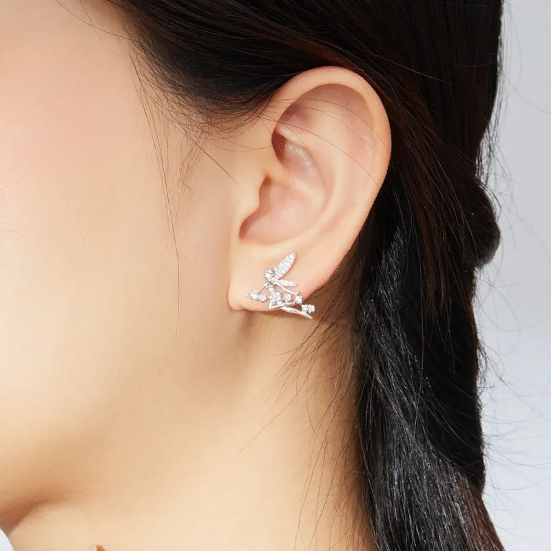 (image for) Pandora Style Flower Elf Stud Earrings - BSE341 - View 6
