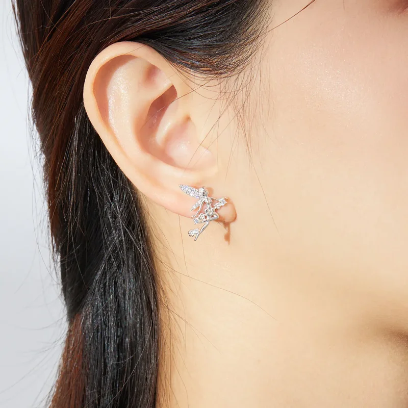 (image for) Pandora Style Flower Elf Stud Earrings - BSE341 - View 7