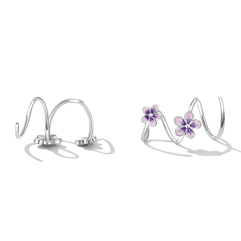 (image for) Pandora Style Flowers Stud Earrings - SCE1462 - View 4