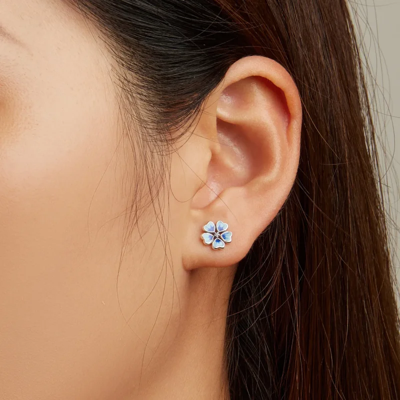 (image for) Pandora Style Flowers Stud Earrings - SCE1513 - View 5
