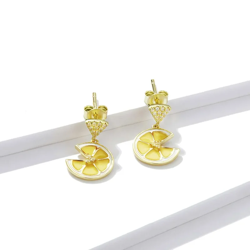 (image for) Pandora Style Fresh Lemon Stud Earrings - BSE435 - View 2