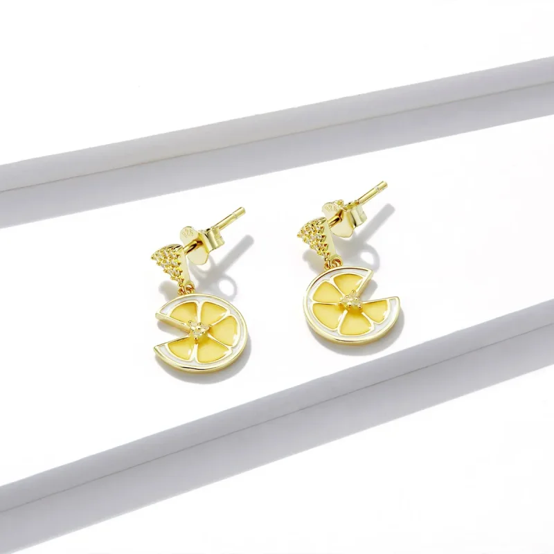 (image for) Pandora Style Fresh Lemon Stud Earrings - BSE435 - View 3