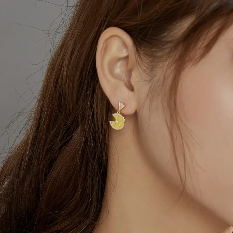 (image for) Pandora Style Fresh Lemon Stud Earrings - BSE435 - View 8