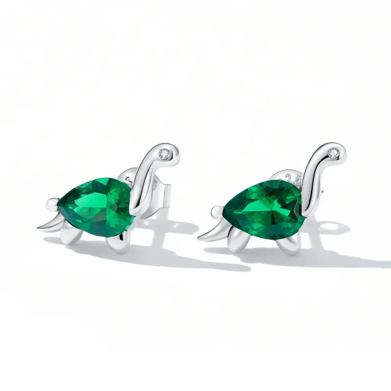 (image for) Pandora Style Fun Dinosaur Stud Earrings - SCE1379 - View 2