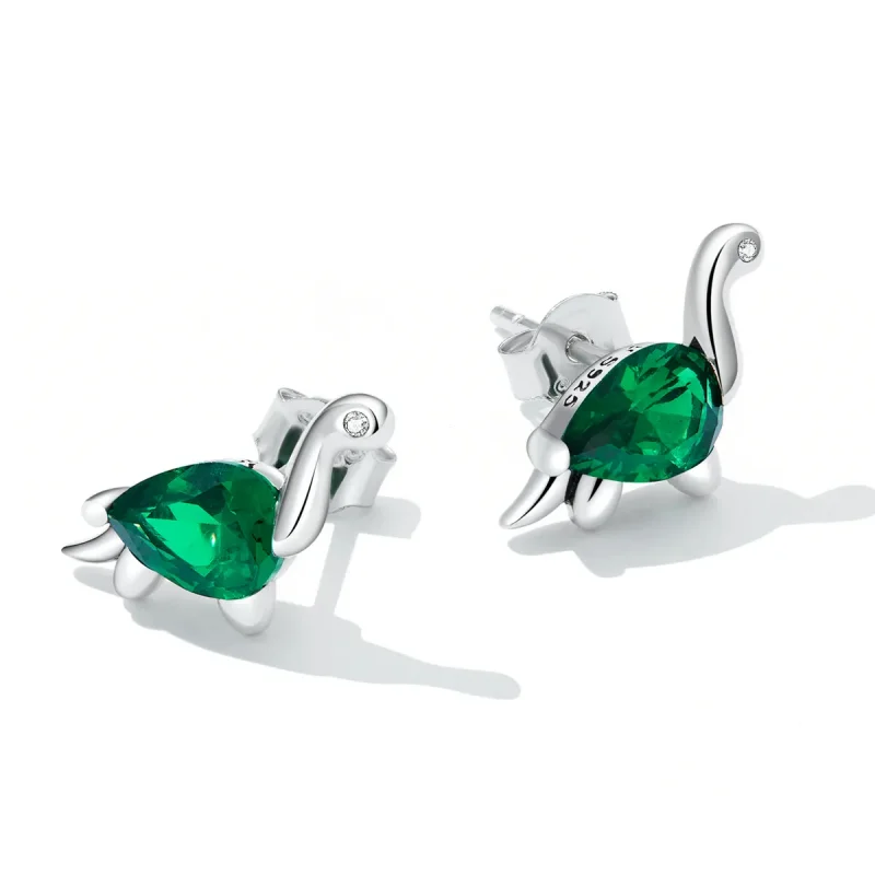 (image for) Pandora Style Fun Dinosaur Stud Earrings - SCE1379 - View 3