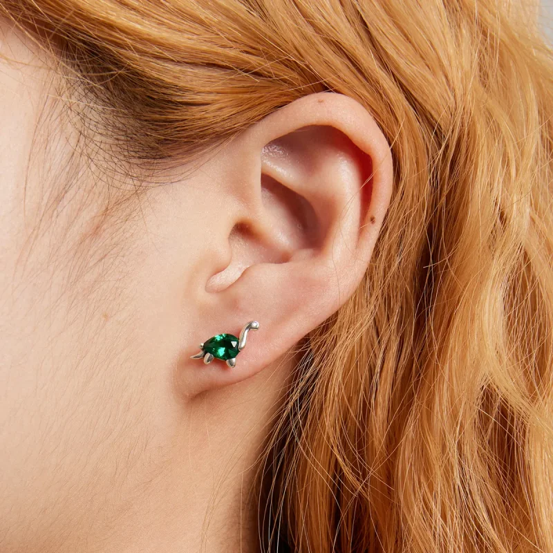 (image for) Pandora Style Fun Dinosaur Stud Earrings - SCE1379 - View 5