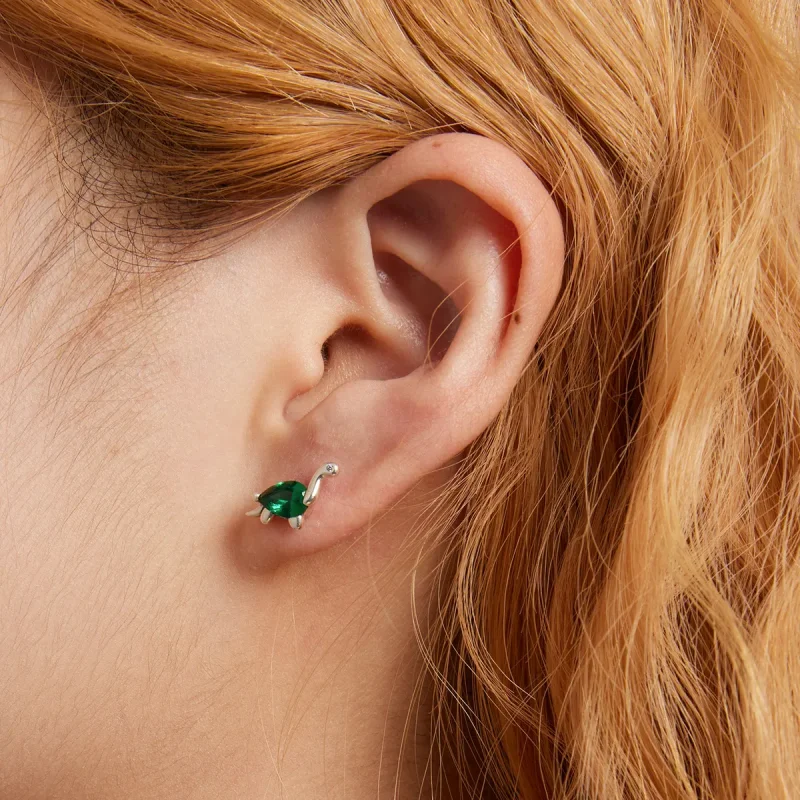 (image for) Pandora Style Fun Dinosaur Stud Earrings - SCE1379 - View 6