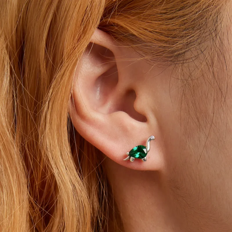 (image for) Pandora Style Fun Dinosaur Stud Earrings - SCE1379 - View 7