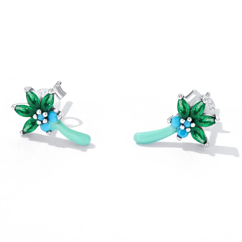(image for) Pandora Style Funny Coconut Tree Stud Earrings - SCE1403 - View 2