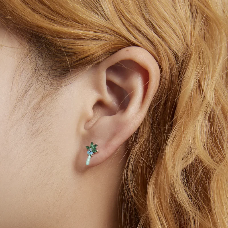 (image for) Pandora Style Funny Coconut Tree Stud Earrings - SCE1403 - View 5