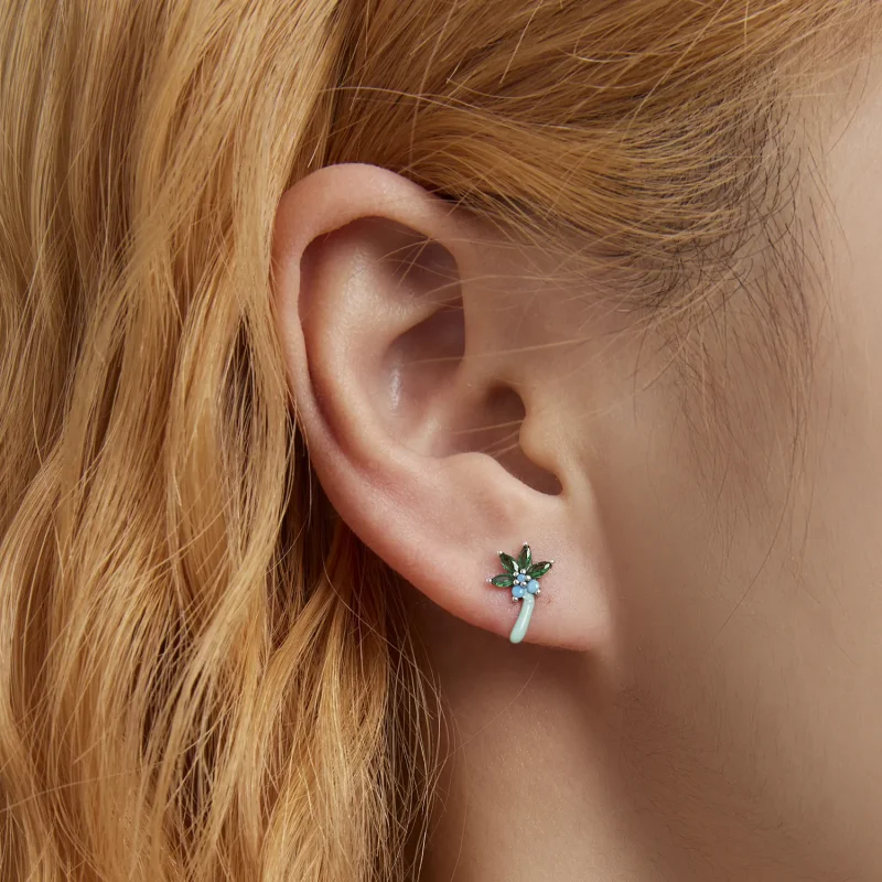 (image for) Pandora Style Funny Coconut Tree Stud Earrings - SCE1403 - View 6