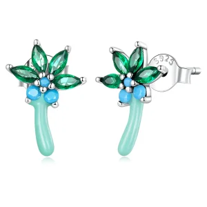 (image for) Pandora Style Funny Coconut Tree Stud Earrings - SCE1403