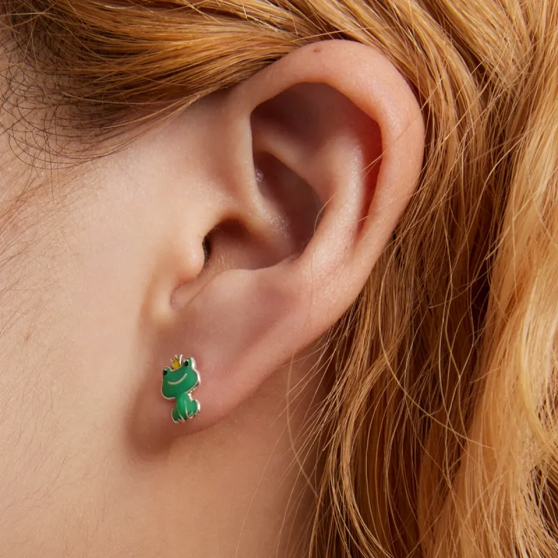 (image for) Pandora Style Funny Little Frog Stud Earrings - SCE1380 - View 7
