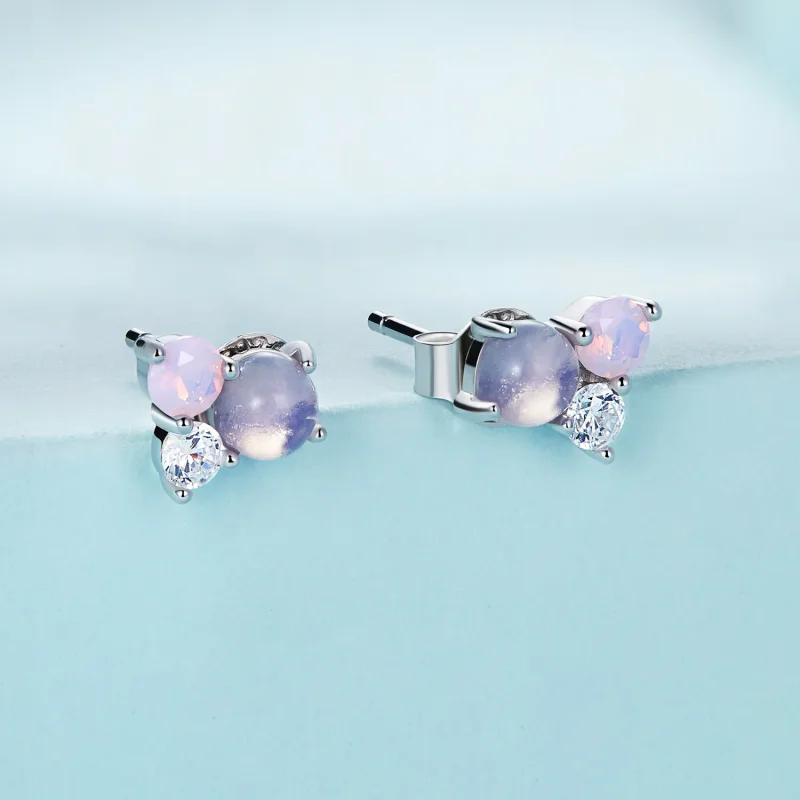 (image for) Pandora Style Gem Stitching Stud Earrings - SCE1451 - View 2