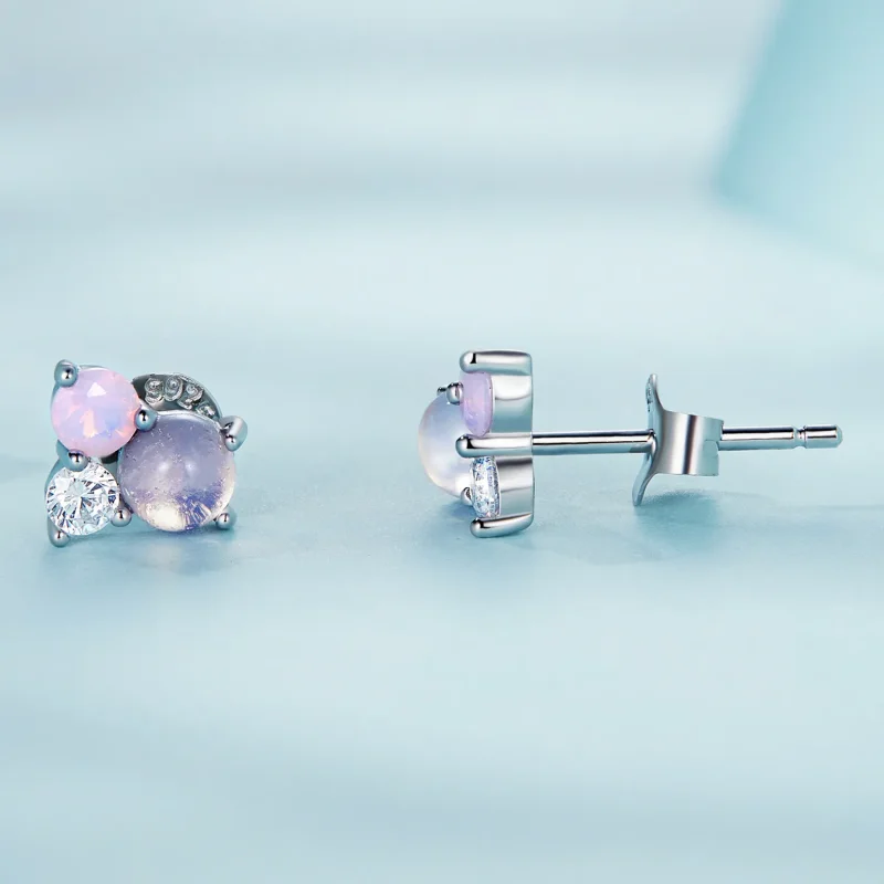(image for) Pandora Style Gem Stitching Stud Earrings - SCE1451 - View 3