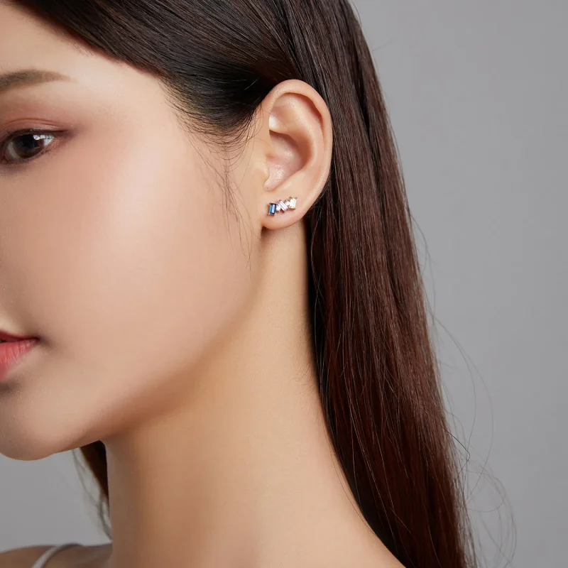 (image for) Pandora Style Geometric Art Stud Earrings - SCE1208 - View 5