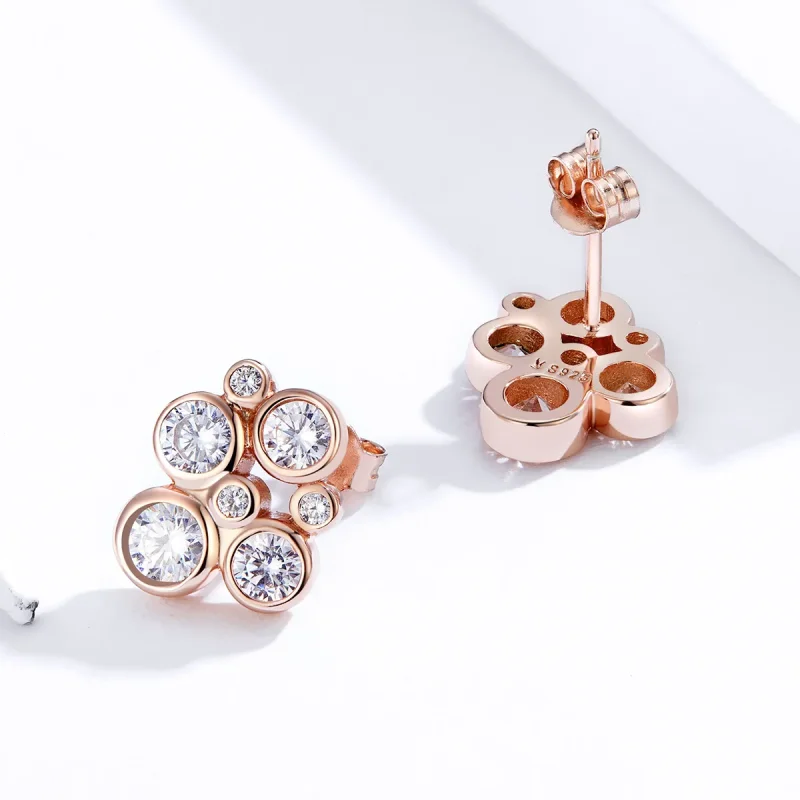 (image for) Pandora Style Geometric Bubble Stud Earrings - SCE810 - View 3
