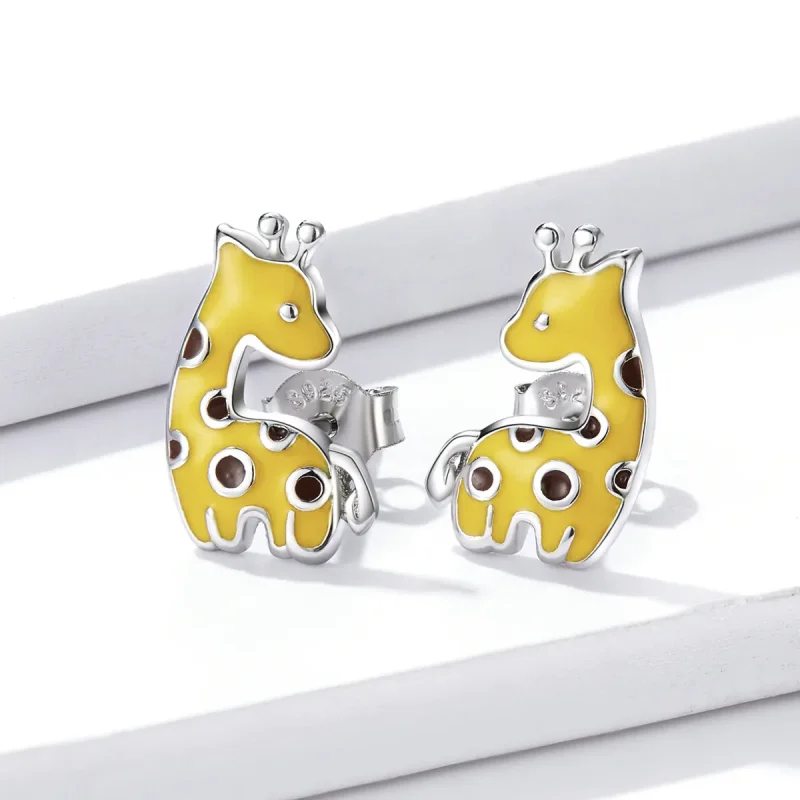 (image for) Pandora Style Giraffe Stud Earrings - BSE586 - View 2
