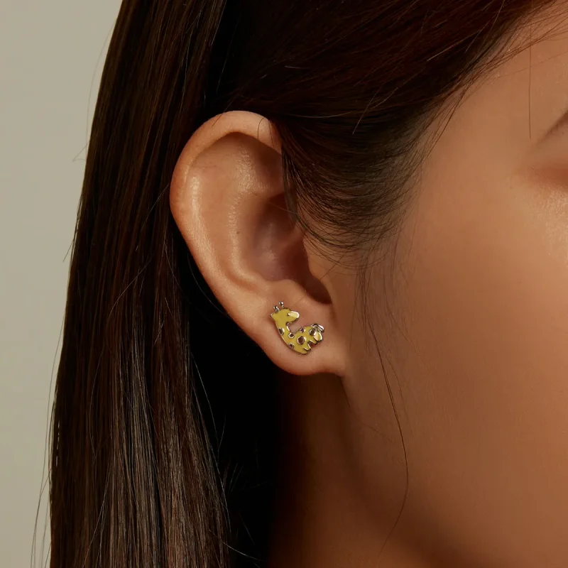 (image for) Pandora Style Giraffe Stud Earrings - BSE586 - View 8