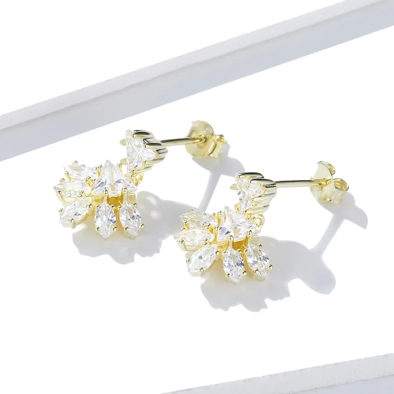 (image for) Pandora Style Golden Memories Stud Earrings - BSE226 - View 2