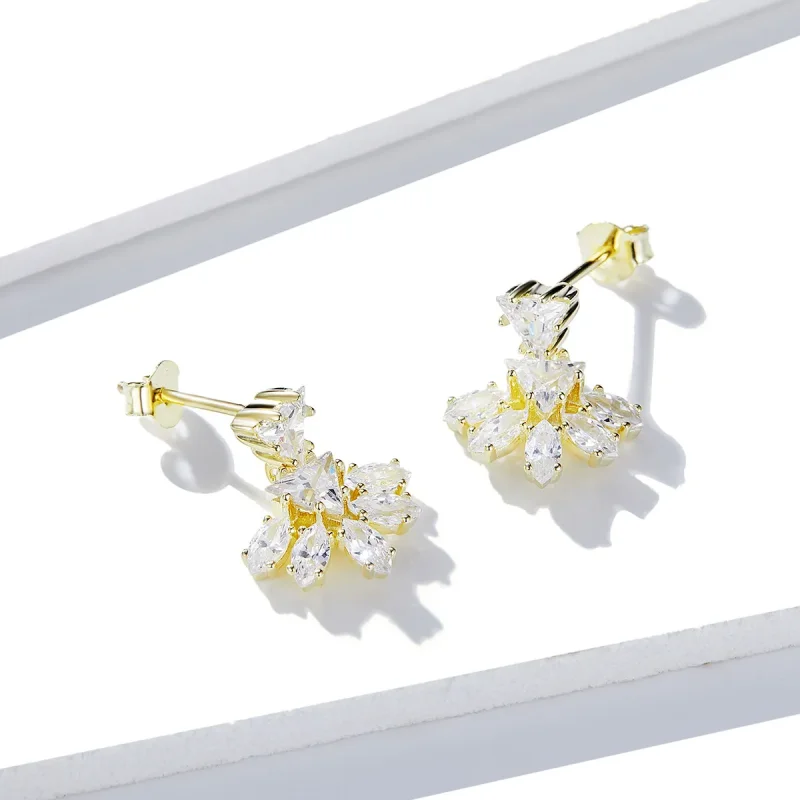 (image for) Pandora Style Golden Memories Stud Earrings - BSE226 - View 4