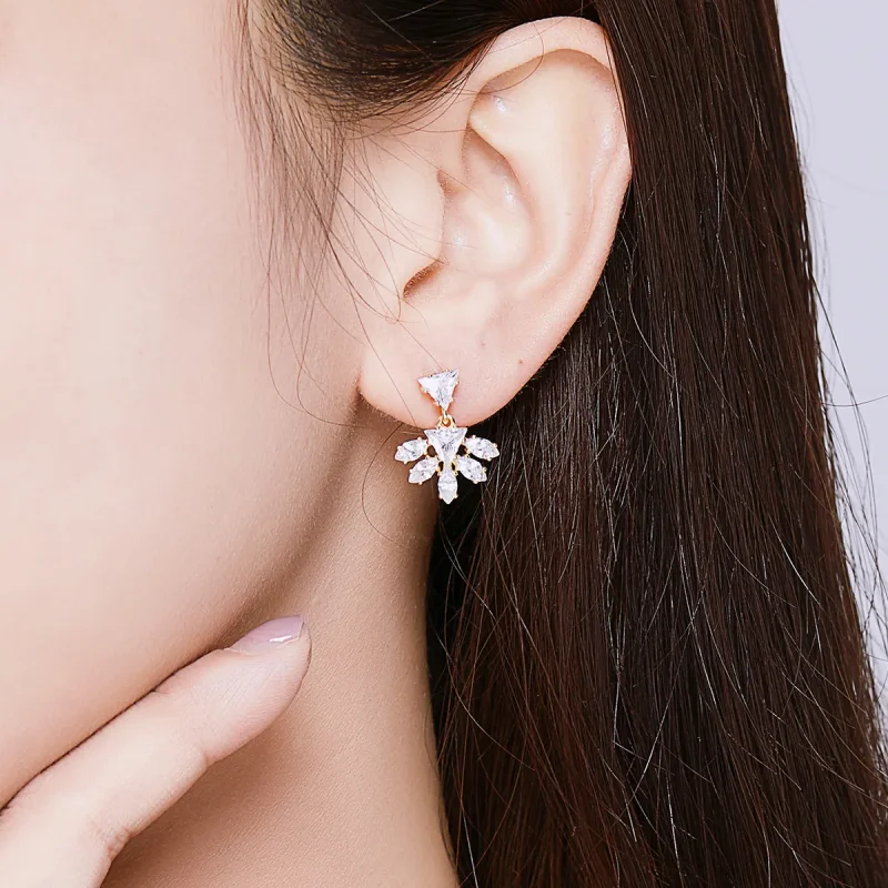 (image for) Pandora Style Golden Memories Stud Earrings - BSE226 - View 5
