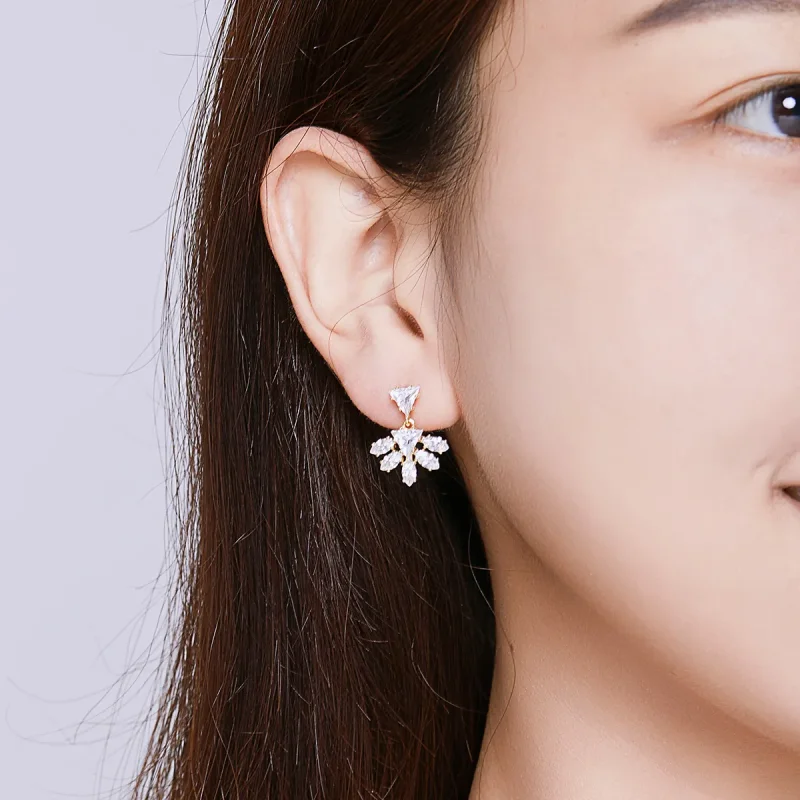 (image for) Pandora Style Golden Memories Stud Earrings - BSE226 - View 6