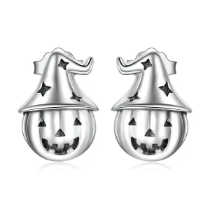 (image for) Pandora Style Halloween Pumpkin Stud Earrings - BSE537