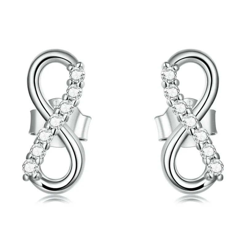 (image for) Pandora Style Infinity Symbol - Shine Stud Earrings - BSE543