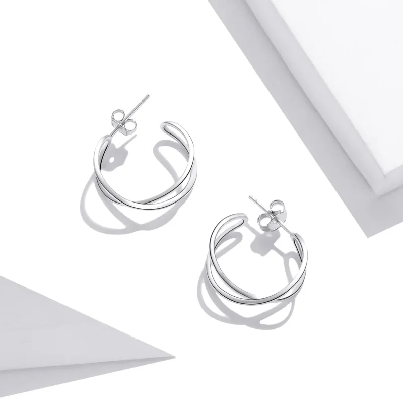 (image for) Pandora Style Intertwined Love Stud Earrings - SCE1195 - View 2