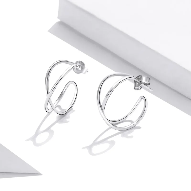 (image for) Pandora Style Intertwined Love Stud Earrings - SCE1195 - View 4