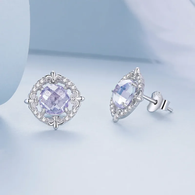 (image for) Pandora Style Iris Stud Earrings - BSE667 - View 3