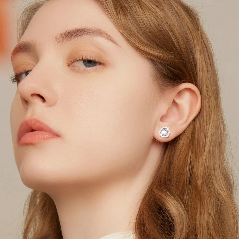(image for) Pandora Style Iris Stud Earrings - BSE667 - View 4