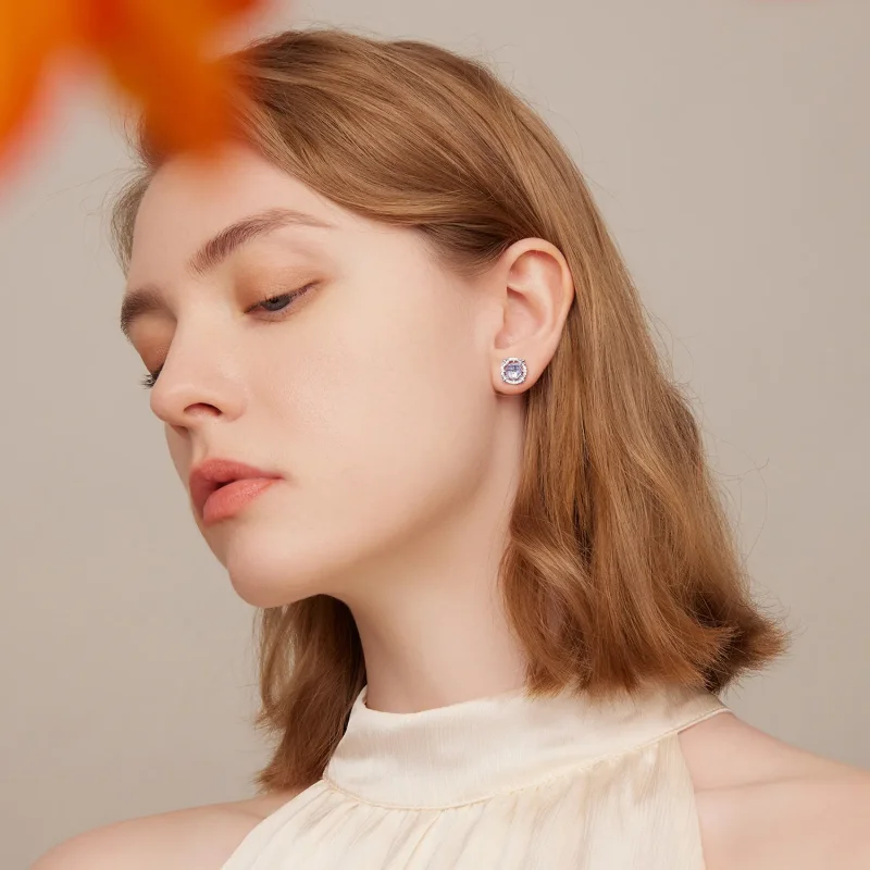 (image for) Pandora Style Iris Stud Earrings - BSE667 - View 5