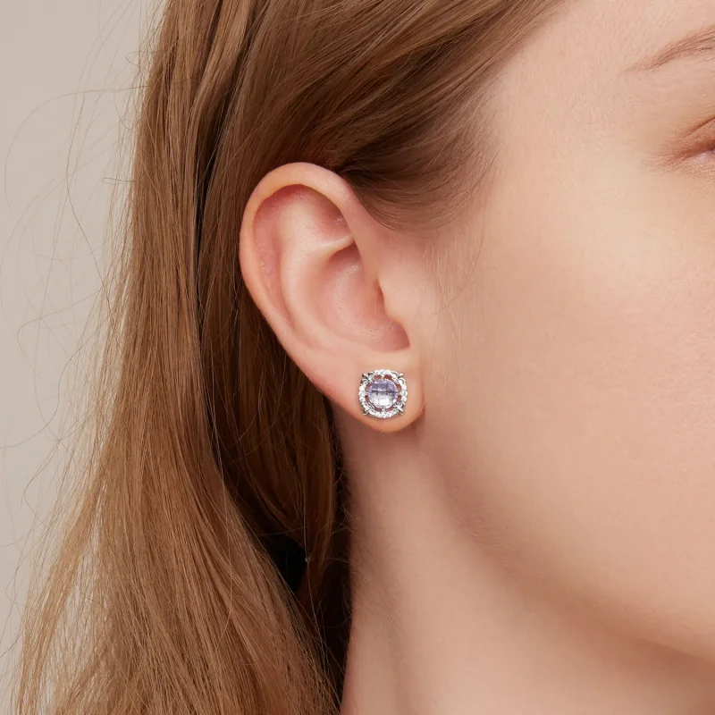 (image for) Pandora Style Iris Stud Earrings - BSE667 - View 6