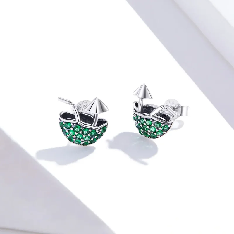 (image for) Pandora Style Leisurely Coconut Stud Earrings - SCE908 - View 3
