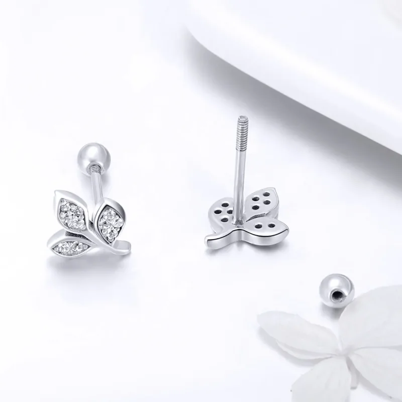 (image for) Pandora Style Listening to The Leaves Stud Earrings - SCE431 - View 4