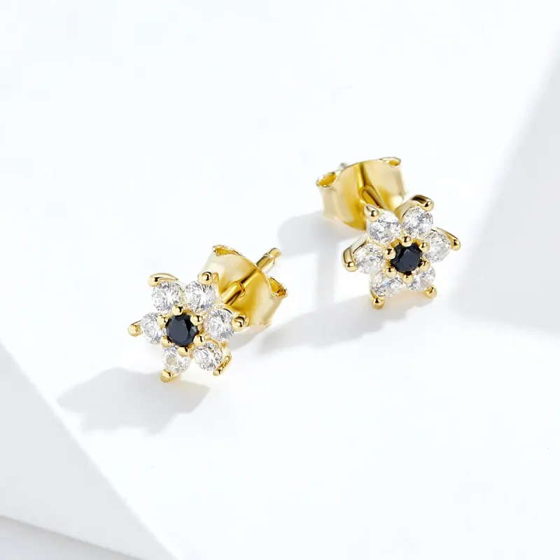 (image for) Pandora Style Little Flower Stud Earrings - SCE708 - View 3