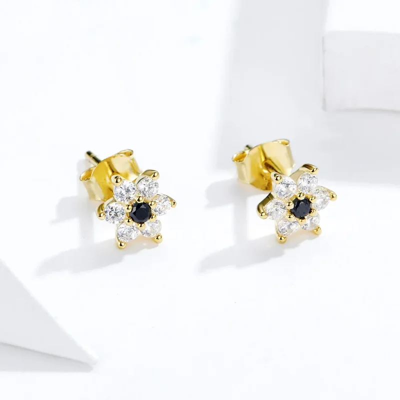 (image for) Pandora Style Little Flower Stud Earrings - SCE708 - View 4